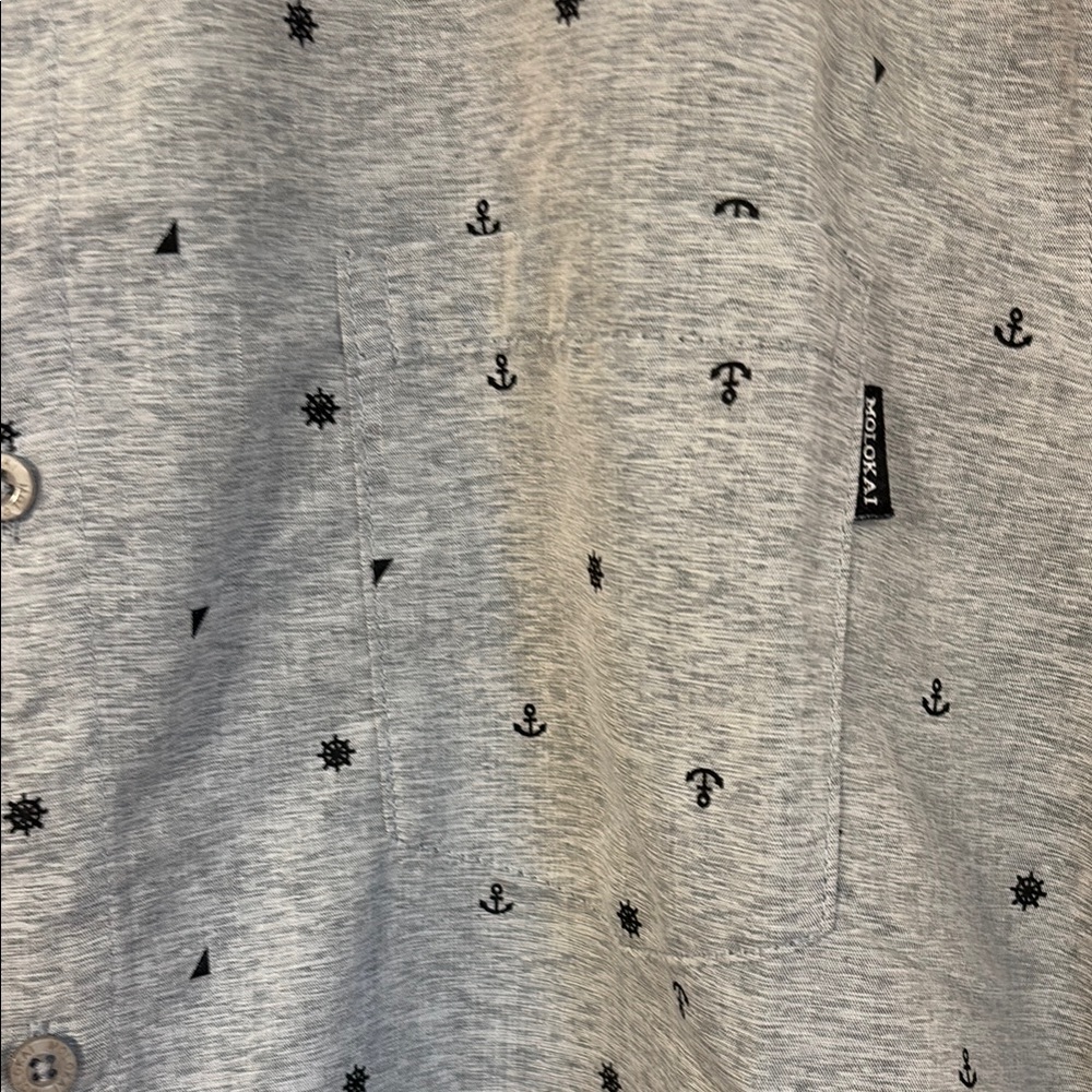 Molokai Surf Co. Gray Casual Button Down Shirt large NWOT - Picture 3 of 6